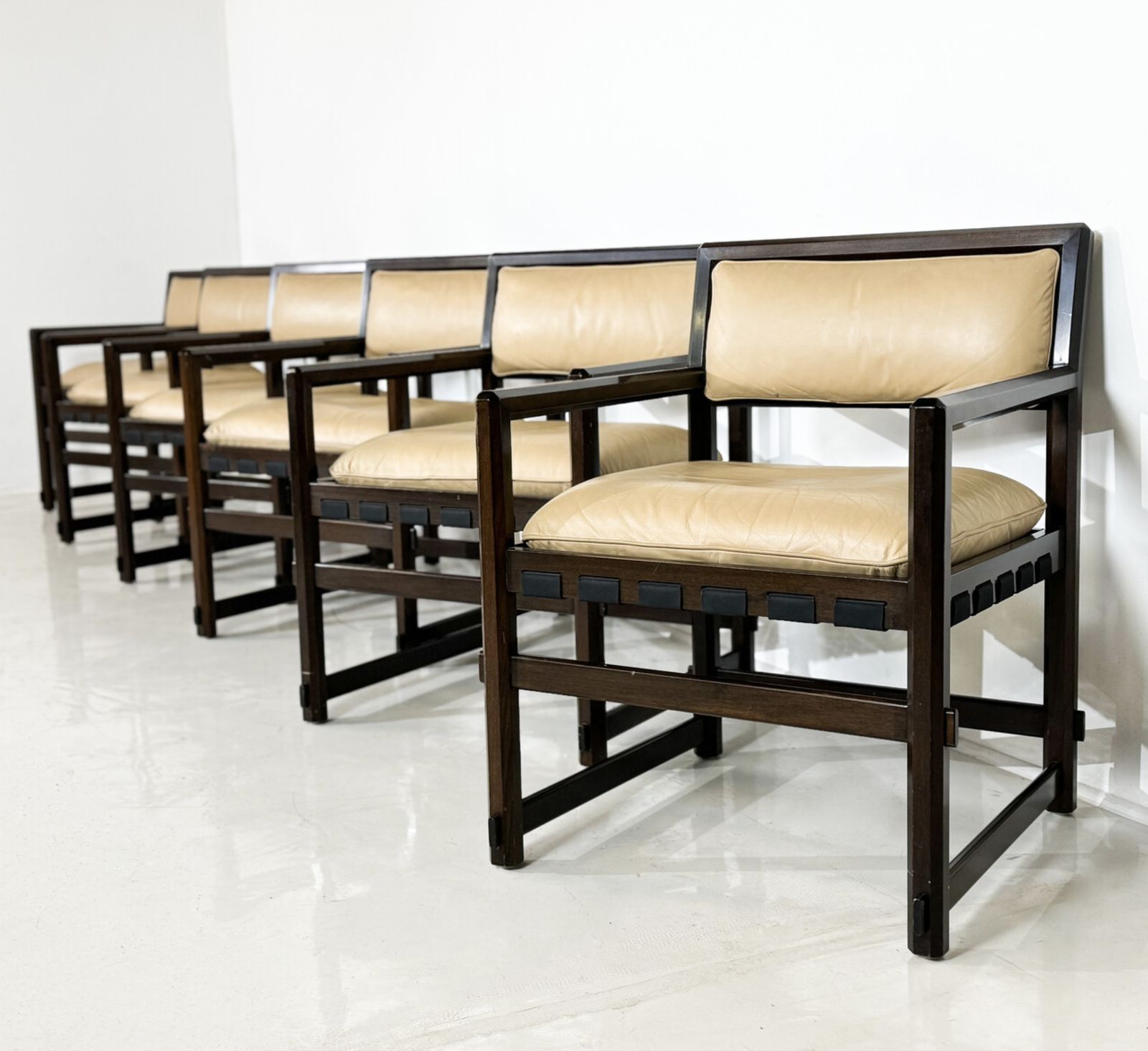 Mid Century Modern Set Of 6 Armchairs By Edward Wormley For Dunbar