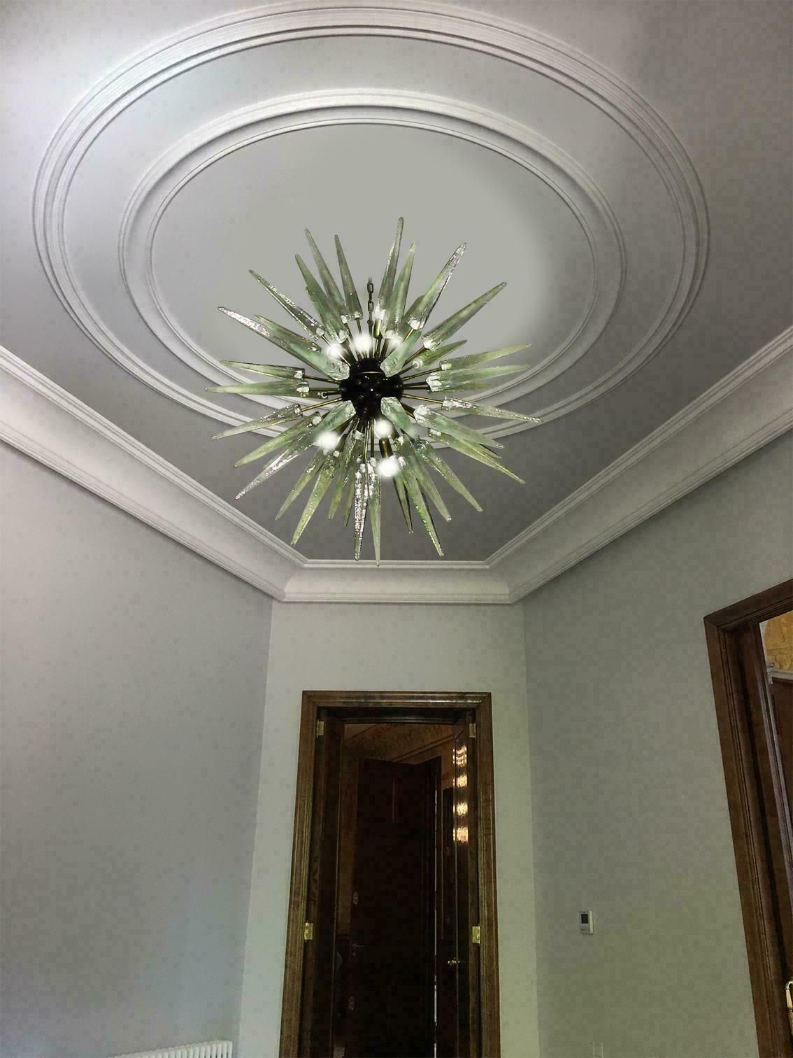 Exceptional Pair Of Glass Sputnik Chandeliers, Murano photo buy