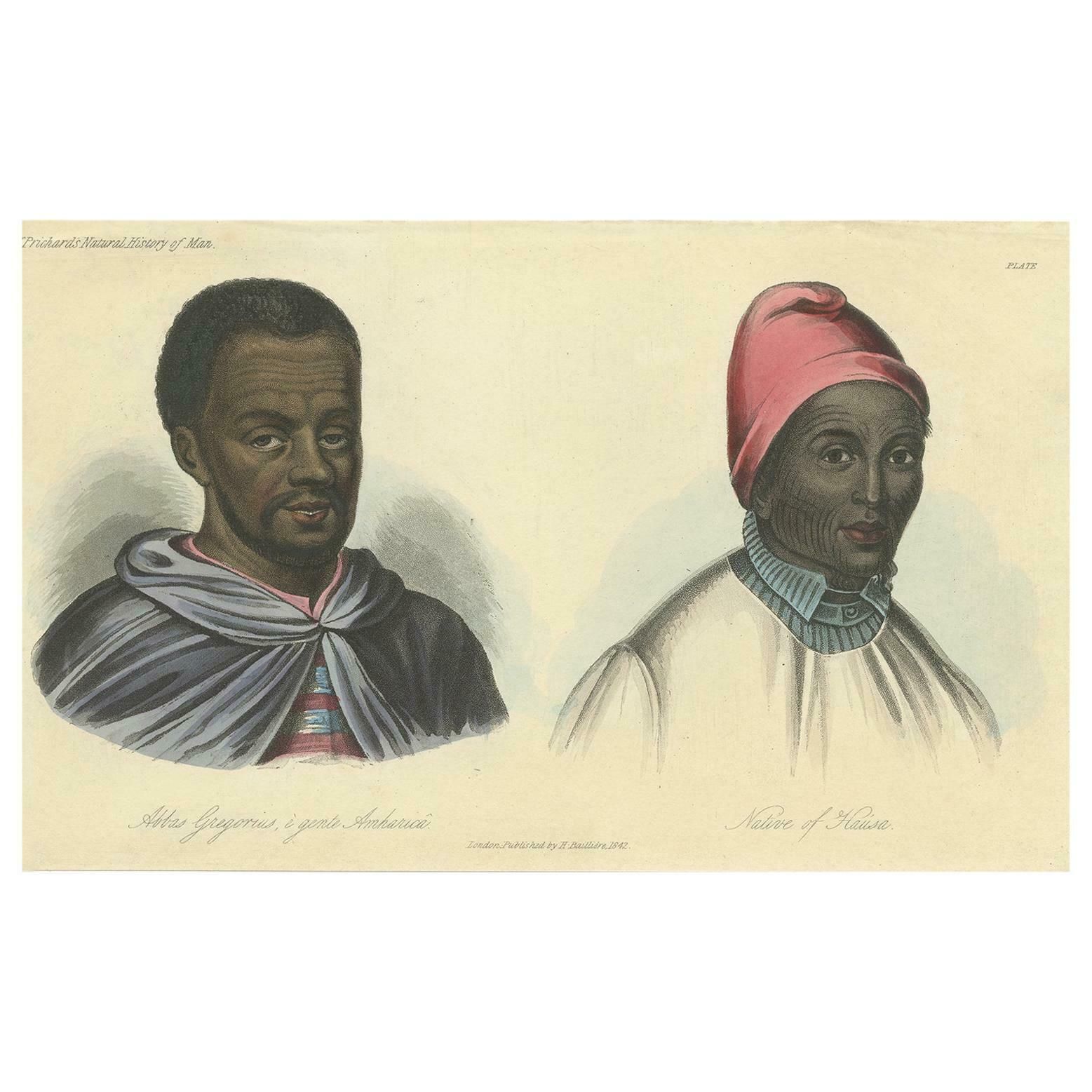 Antique Print Of A Native Of Ethiopia And West Africa By Prichard, 1842