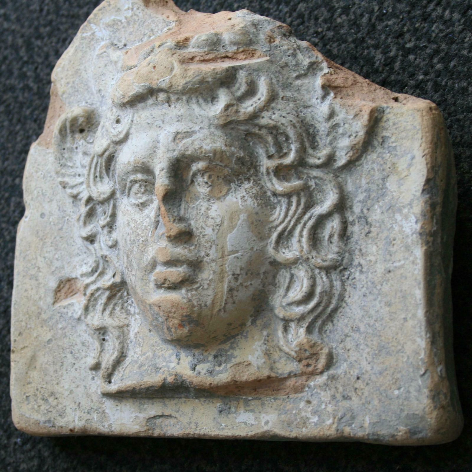 Ancient Greek Terracotta Antefix In Form Of The Head Of Artemis Bendis, Taranto photo 5168.0