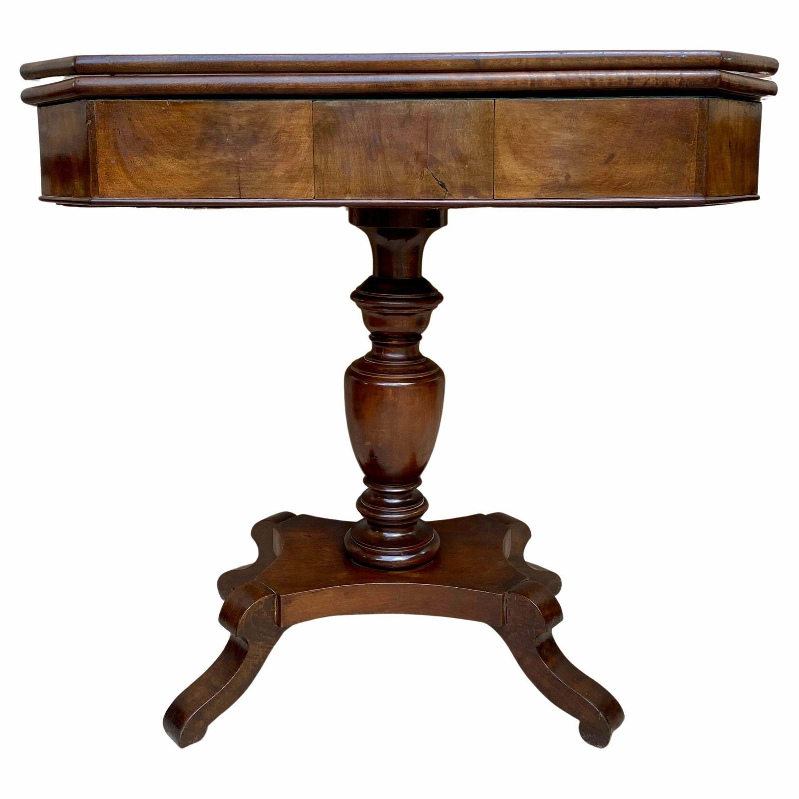 French Walnut Folding Game Table, 1920