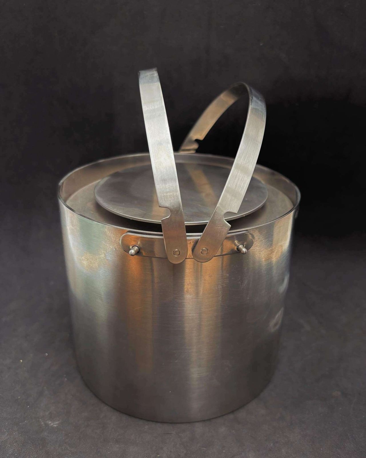 Arne Jacobsen Stelton Ice Bucket Stainless Steel Vintage 1960s Mid Century Modern Modernist Bar Tools Gift For Him Minimalist