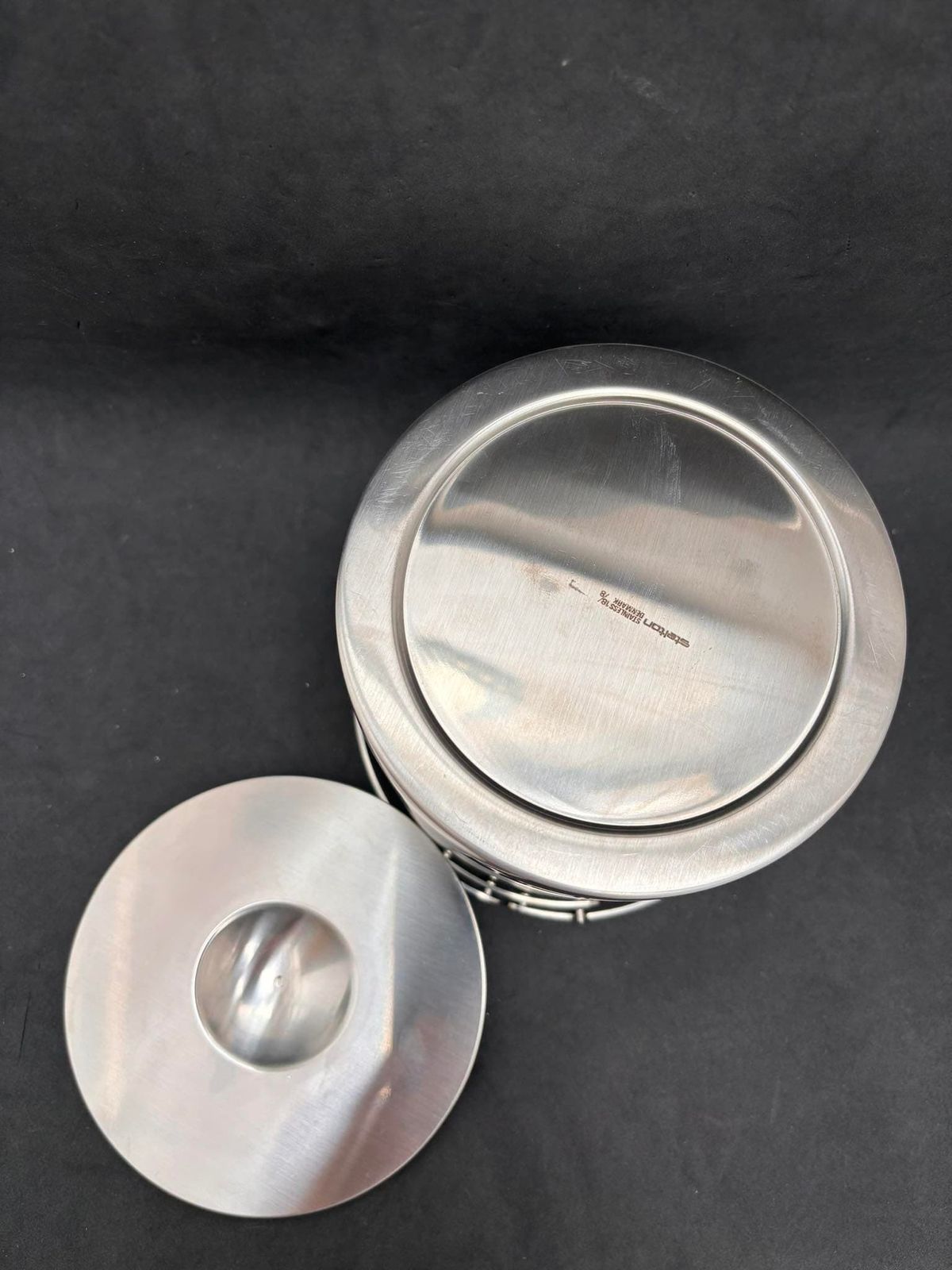 Arne Jacobsen Stelton Ice Bucket Stainless Steel Vintage 1960s Mid Century Modern Modernist Bar Tools Gift For Him Minimalist photo buy