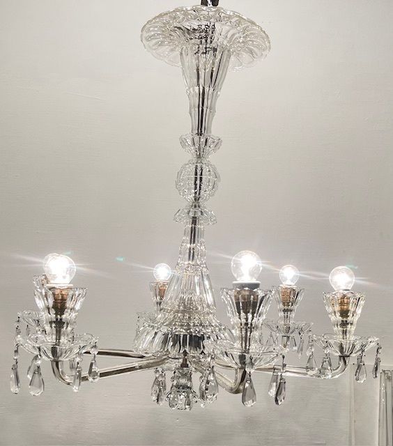 photo vinterior Large Art Deco Murano Glass Chandelier 1940’s