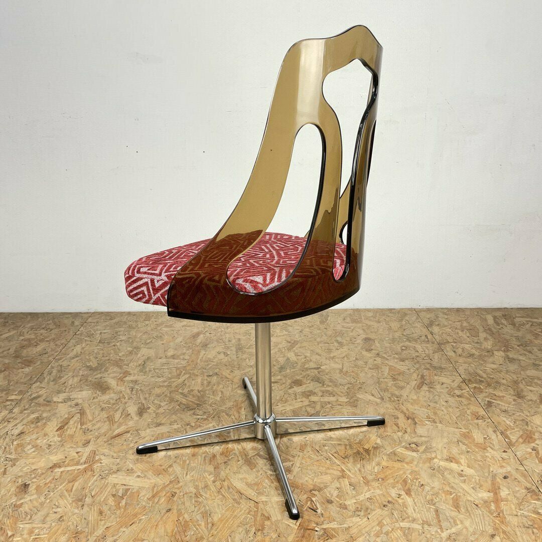 Furniture Mid Century 1960s Smoked Perspex Chairs And Glass Table photo