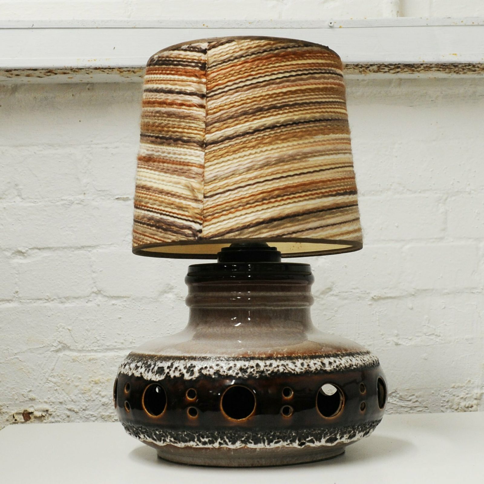 Large Herda Ceramic Volcanic Lava Dutch Desk Lamp, 1970s, photo for sale