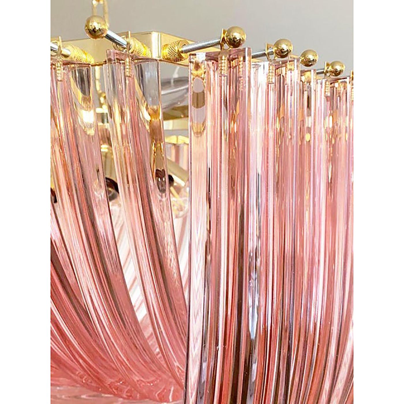 Contemporary Exagonal Bundled Triedro Murano Glass Chandelier photo vinterior