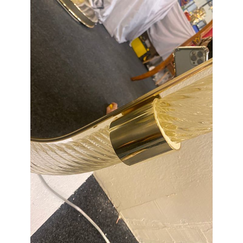 "Torciglione" Gold Murano Glass Wall Mirror In Barovier Style photo Home Decor