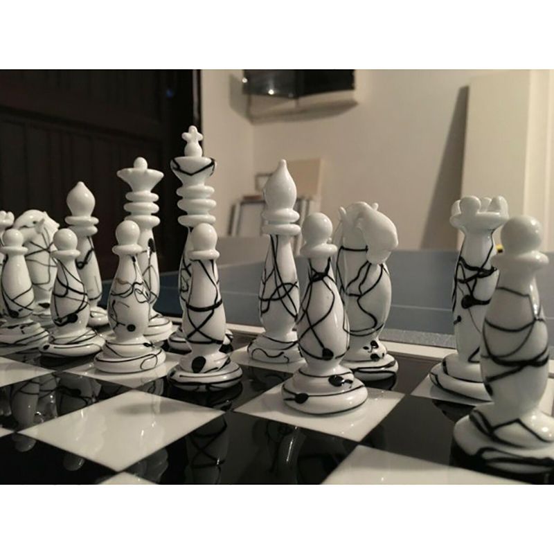 Contemporary Vetro Di Murano Chess Board Scacchiera, Made In Italy photo Home Decor