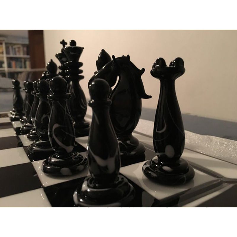 Contemporary Vetro Di Murano Chess Board Scacchiera, Made In Italy photo vinterior