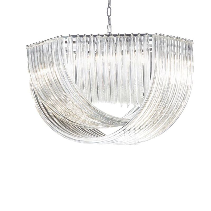 Contemporary Hexagonal Bundled Triedro Murano Glass Chandelier