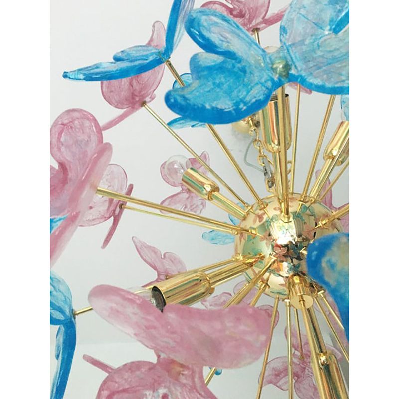 Contemporary Butterfly Sputnik Murano Glass Italian Handmade Chandelier photo vintage