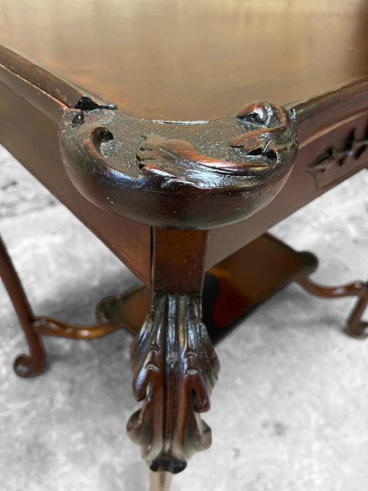 Antique Side Table / English, Edwardian Circa 1910 / Carved Details / Free Delivery photo 250.0