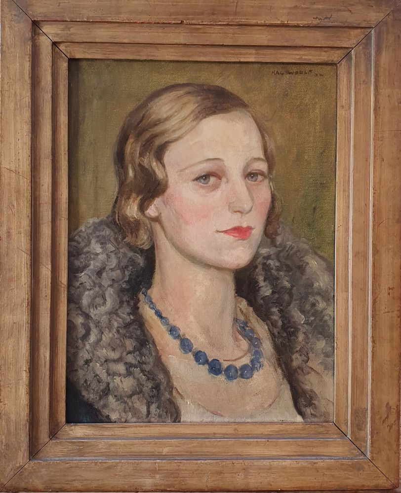 Hal Woolf (1902 1964)  Portrait Of Henrietta Joan Stead photo furniture
