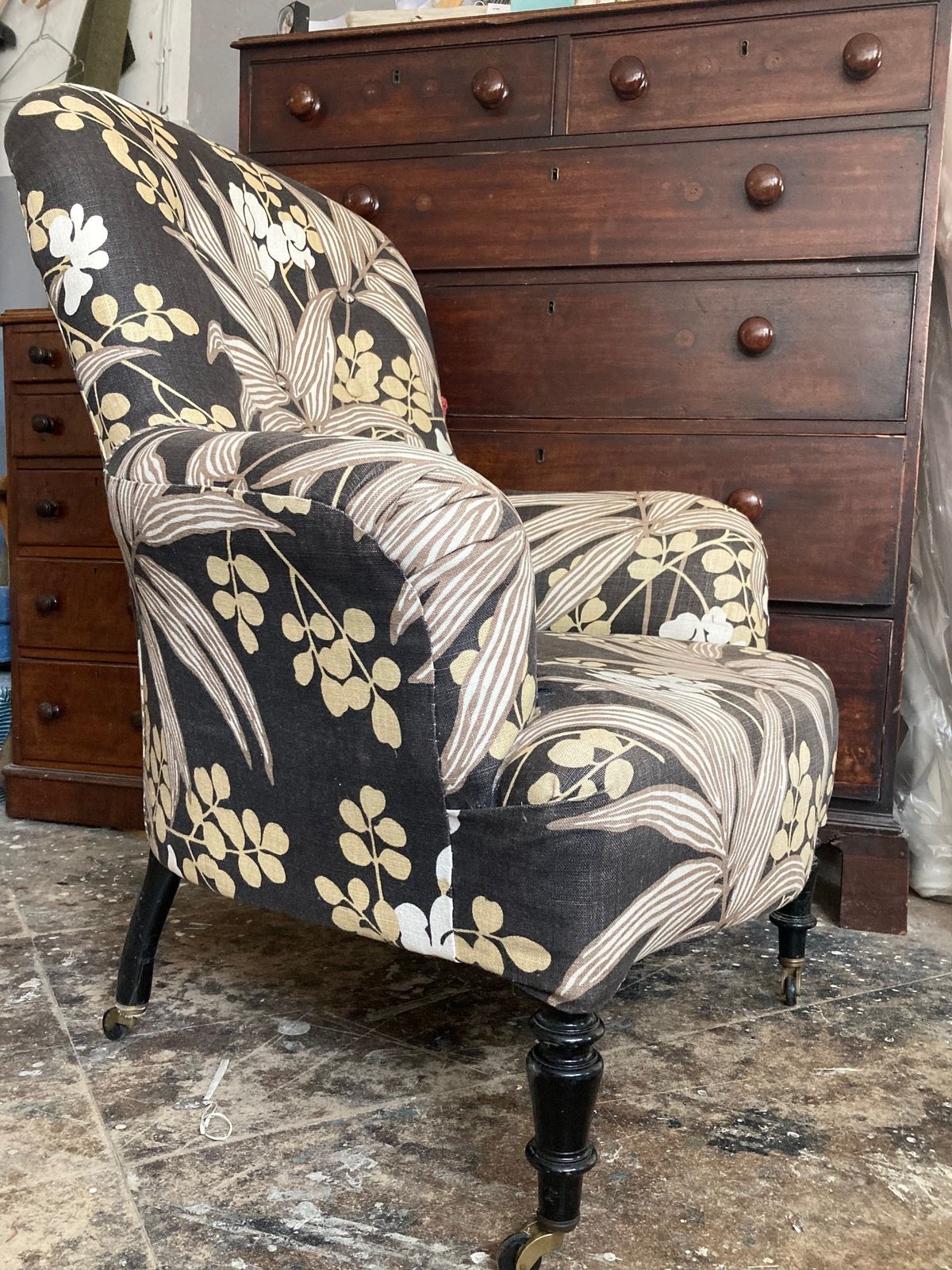 19th Century Napoleon III Armchair, Restored And Re Upholstered. photo furniture