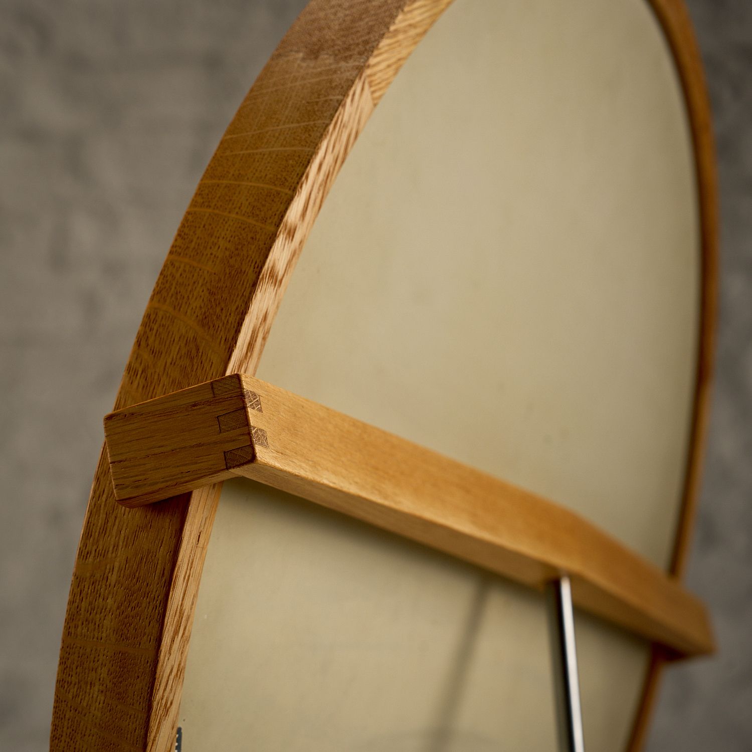 Oak And Metal Table Mirror By Uno And östen Kristiansson, Sweden, 1960s photo vintage