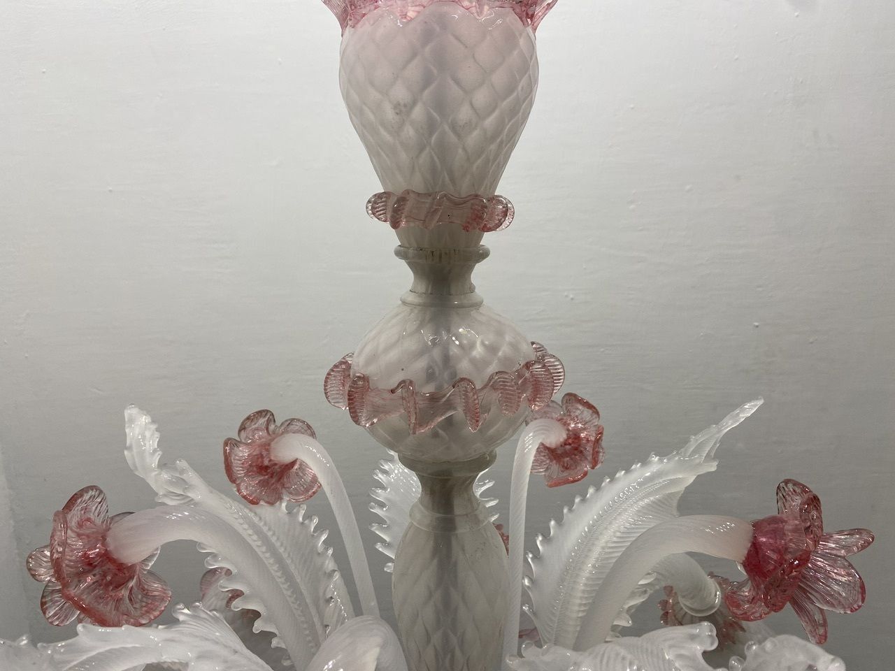 Large Blossom Pink Venetian Chandelier 1960’s photo buy