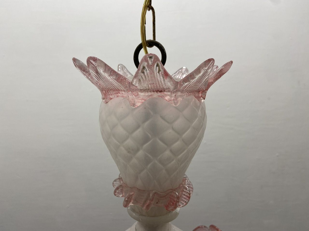 photo for sale Large Blossom Pink Venetian Chandelier 1960’s