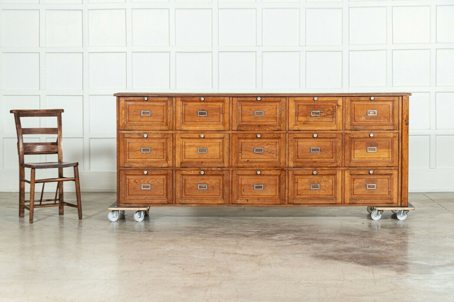 Large French Oak Haberdashery Drawers / Cabinet / Console photo Furniture