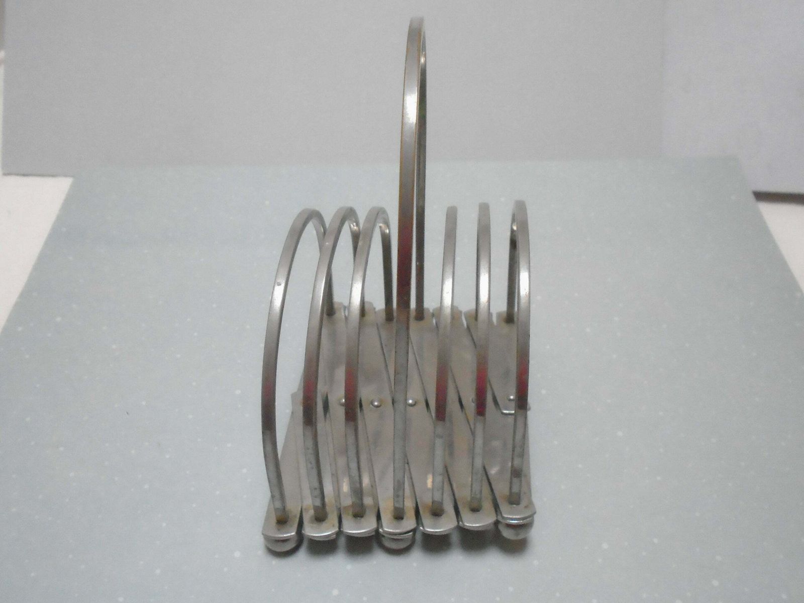 photo for sale Concertina Desk Organizer, Letter Or File Holder, Industrial Table Storage Rack, Toast Rack