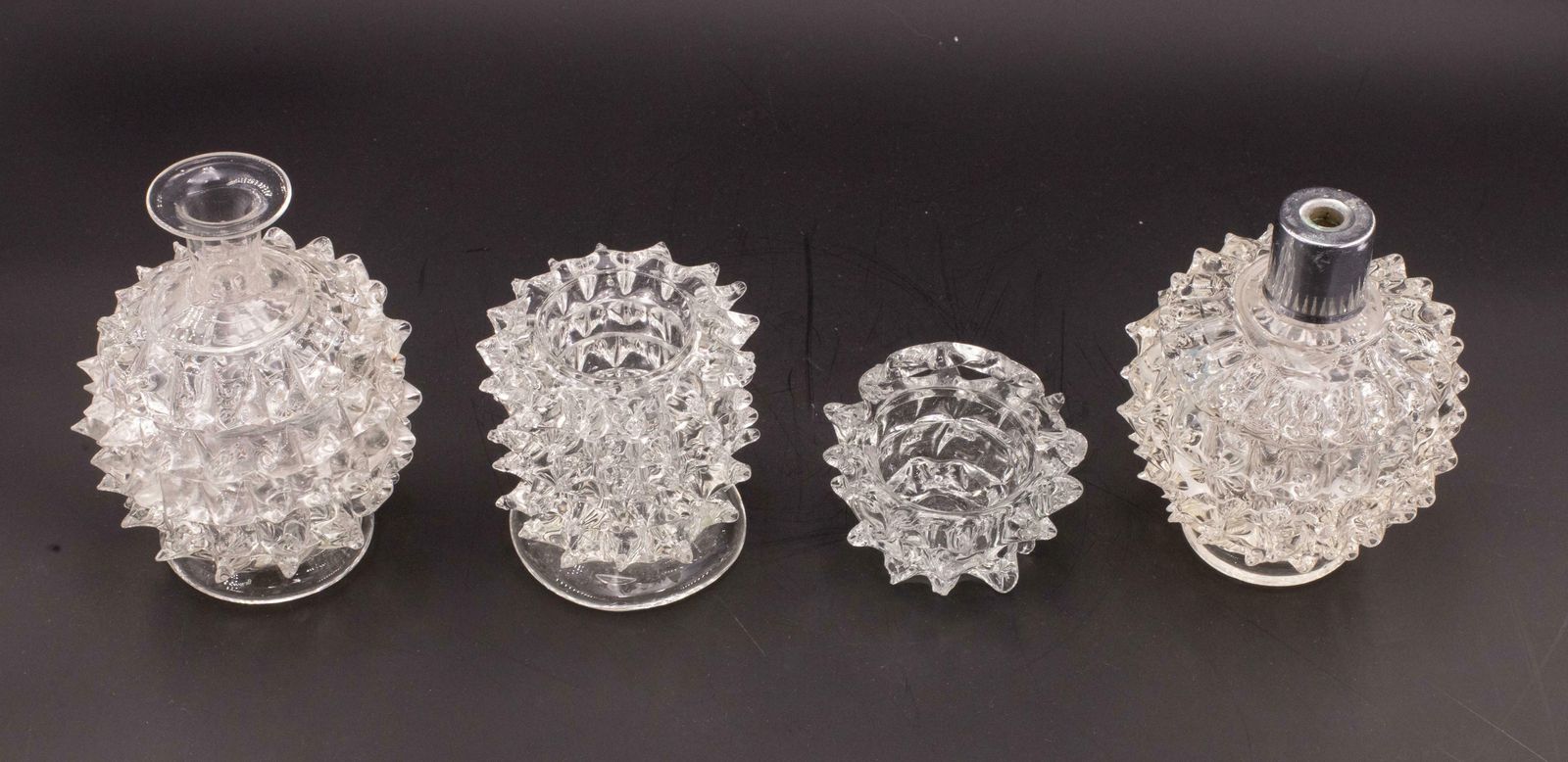 Set Of 4 Ercole Barovier Rostrato Murano Italian Glass Vase For Barovier & Toso photo furniture