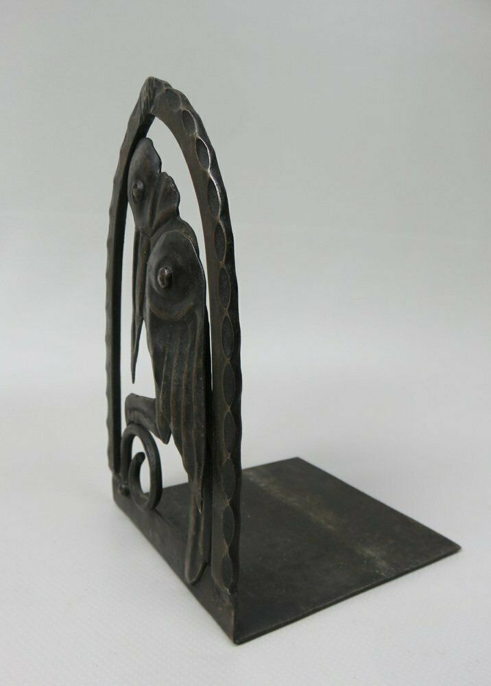 photo vintage Art Nouveau Wrought Iron Bookends Marabu In The Style Of Edgar Brandt, 1890s, Set Of 2