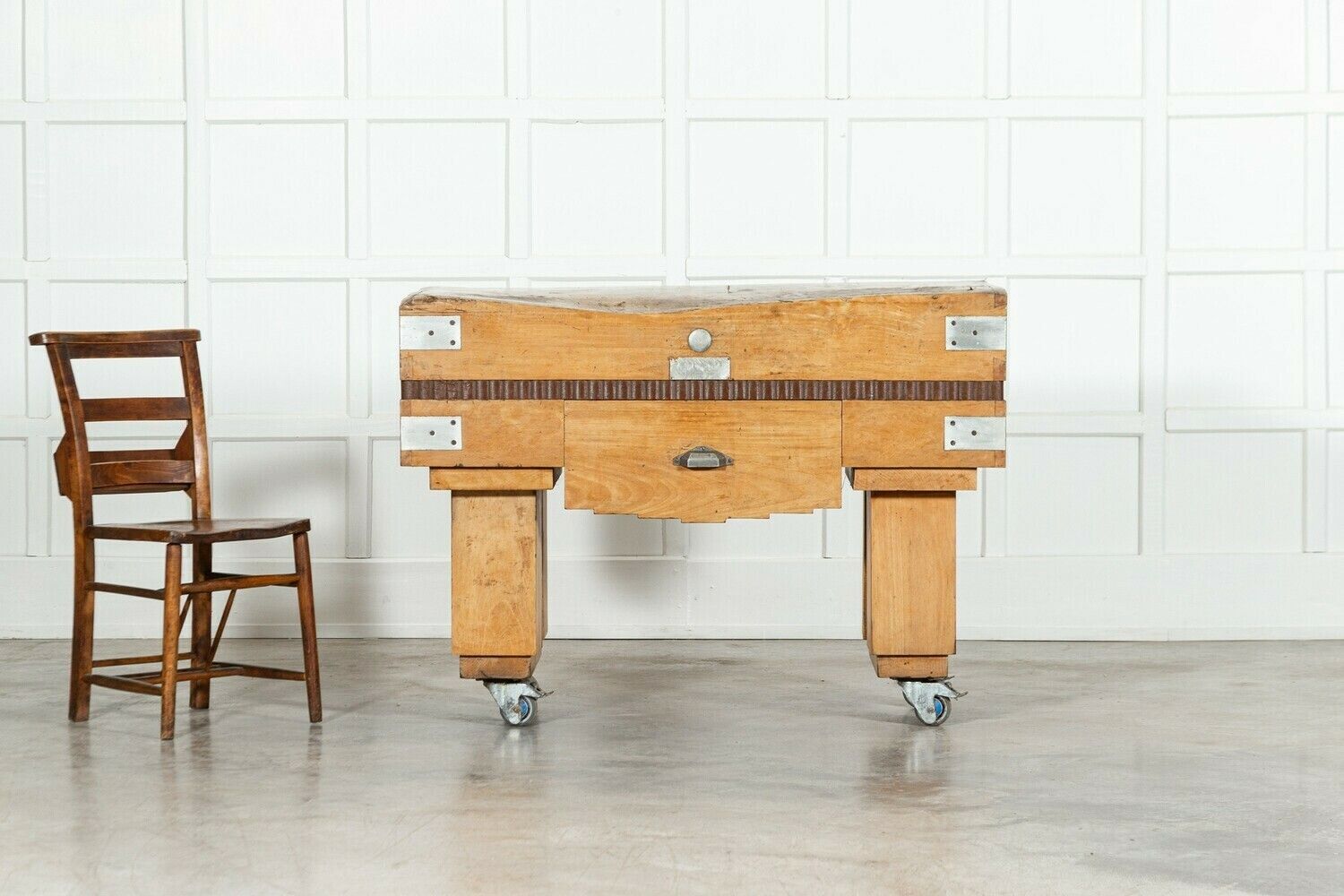 French Maple Butchers Block Counter Table photo for sale