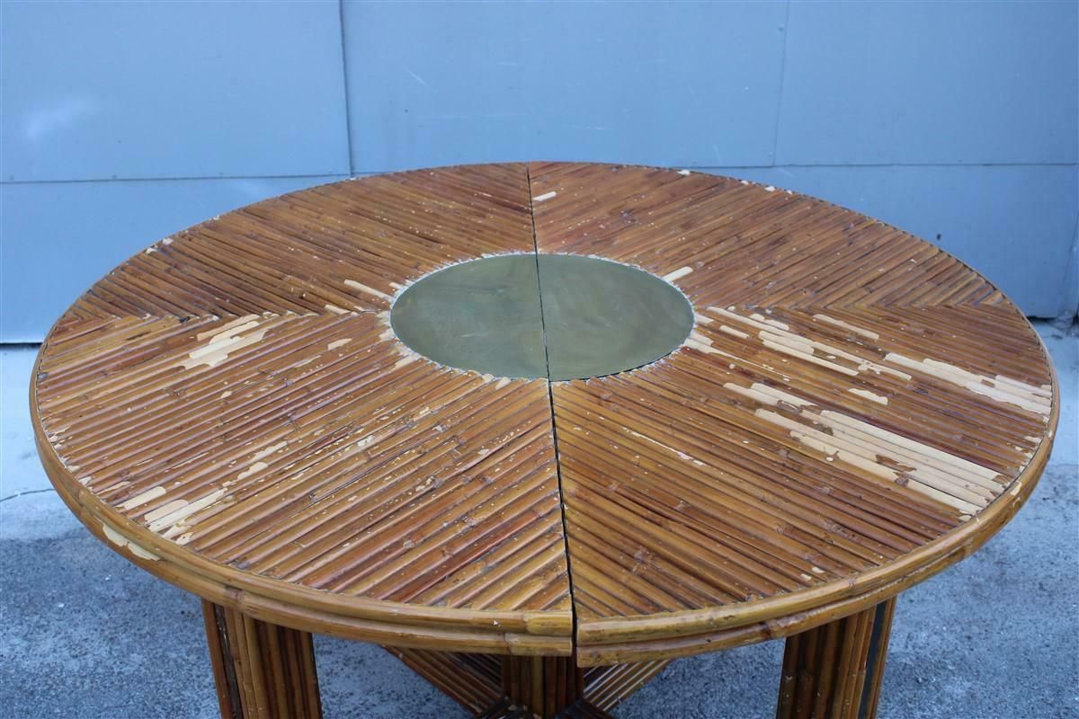 Oval Conference Table In Bamboo And Brass Italian Design From The 70s photo Furniture