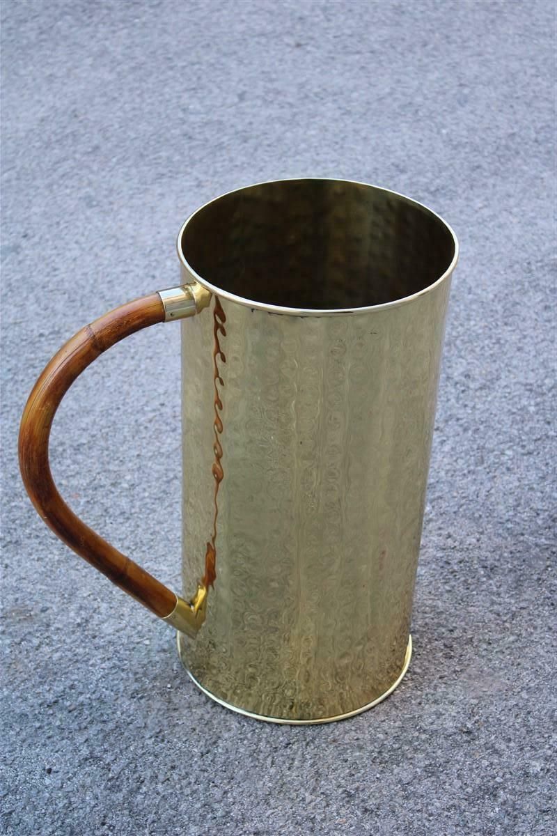 Elegance Of The Bamboo And Solid Brass Umbrella Stand. Italian Design From The 70s photo furniture