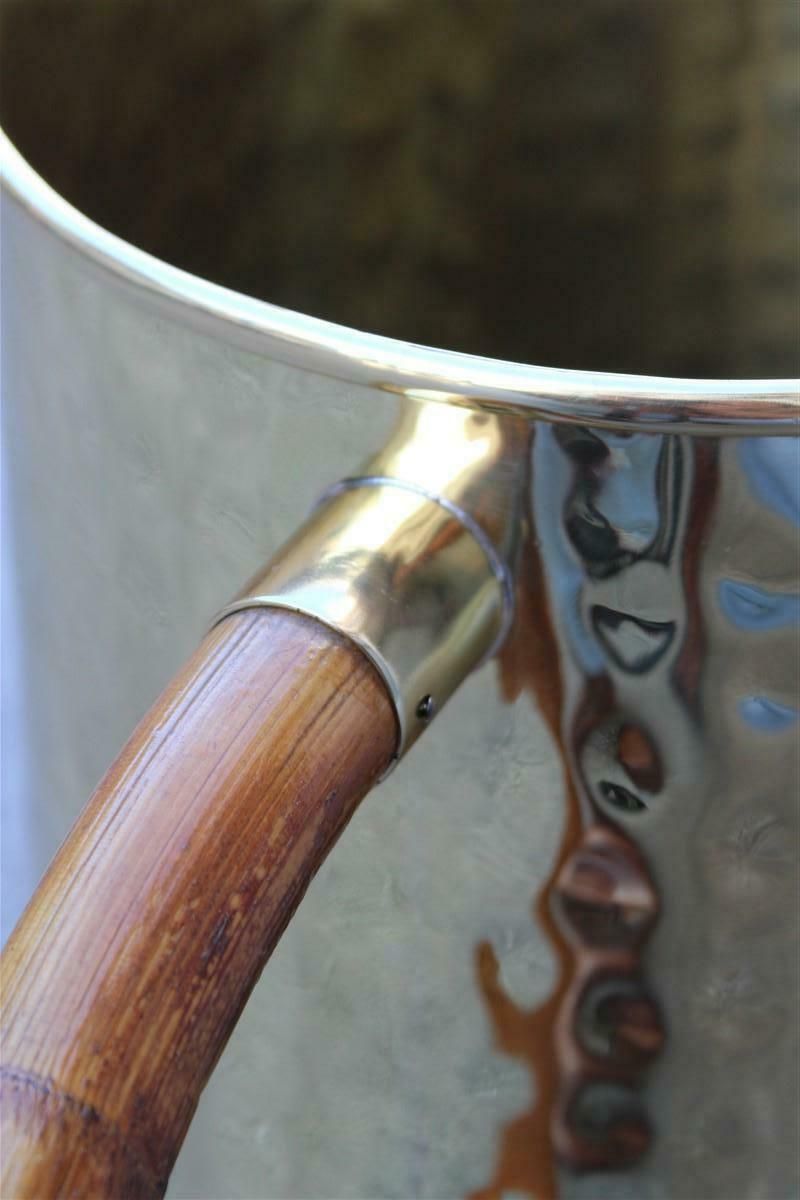 photo for sale Elegance Of The Bamboo And Solid Brass Umbrella Stand. Italian Design From The 70s