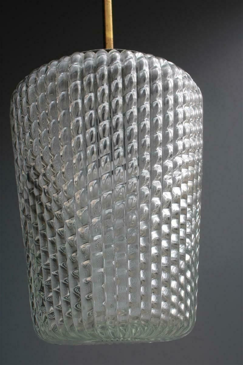 photo buy Mid Century Lantern Seguso Ceiling Lamp, Murano Glass And Brass, 1940s