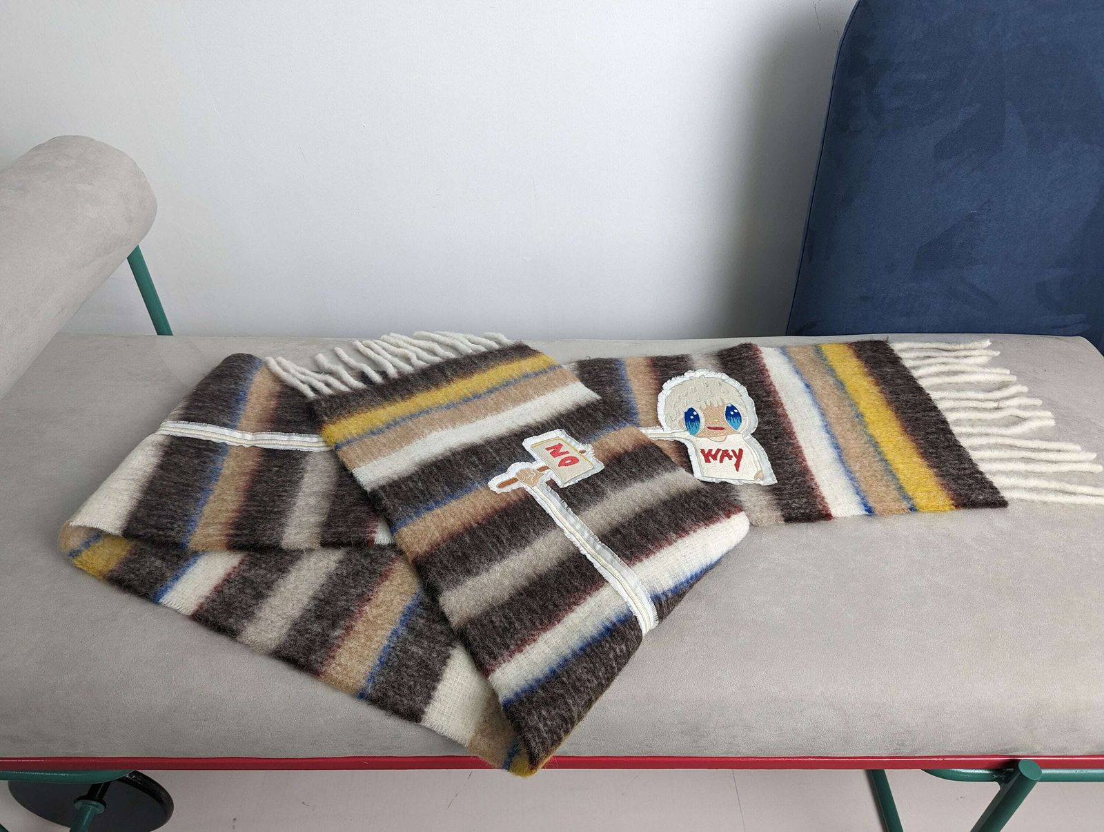 Javier Calleja X Mira Mikati "No Way" Textile Art Scarf Limited 17 Units photo vinterior