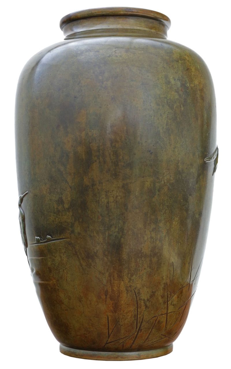 Fine Quality Japanese Meiji Period Bronze Vase   Antique, C.1915 photo for sale