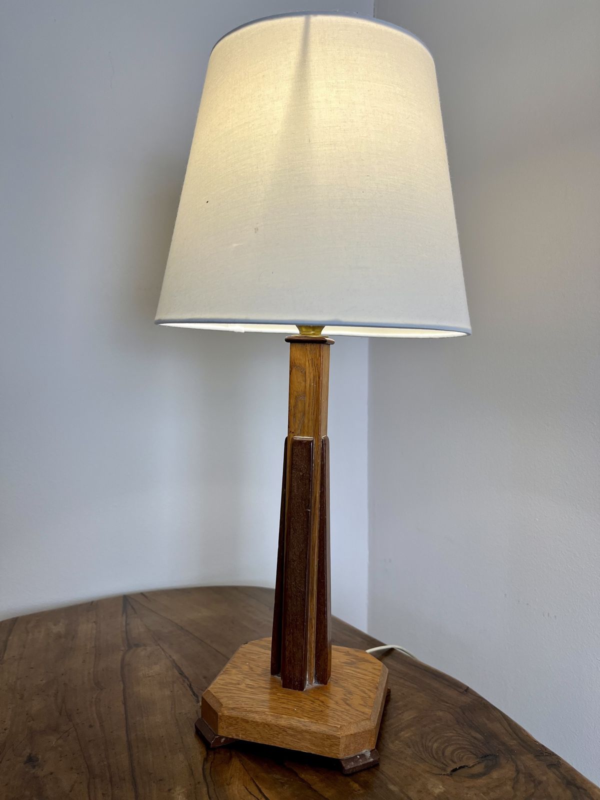Art Deco Table Lamp Constructed Of Wood, C 1960s photo furniture