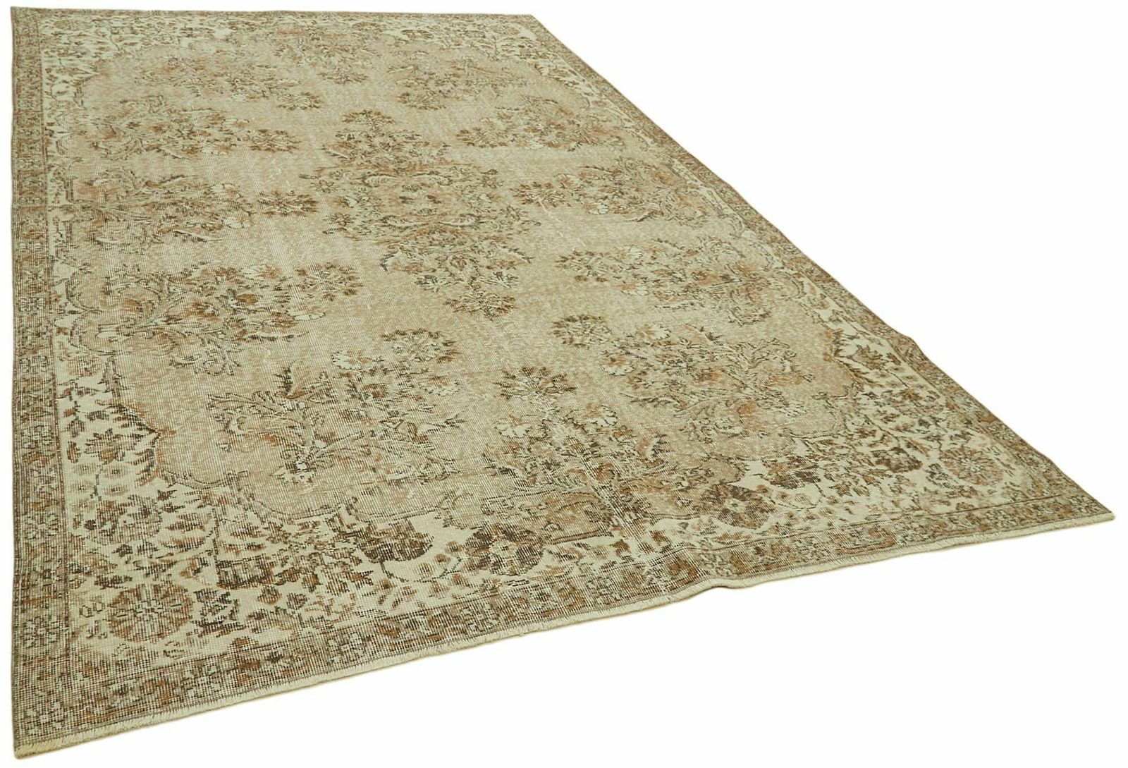 Handmade Anatolian Beige Turkish Vintage Area Rug  208 Cm X 306 Cm photo furniture