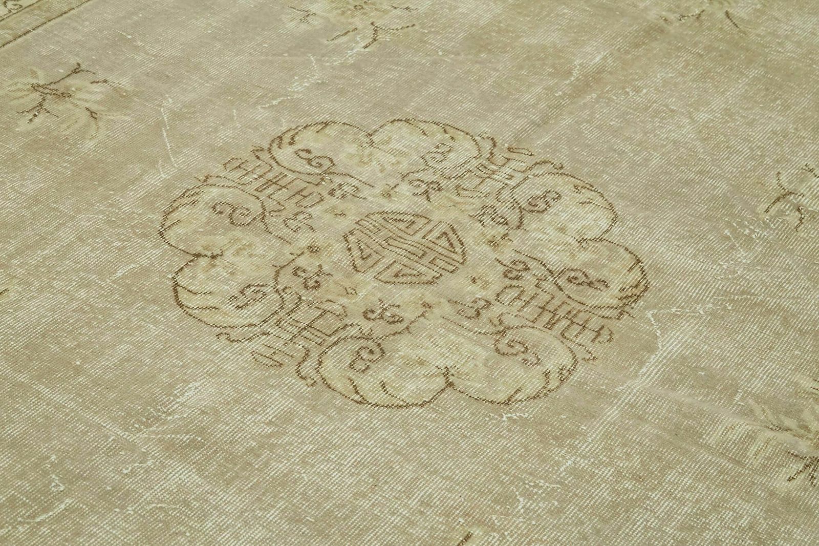 Handmade Anatolian Beige Turkish Vintage Area Rug 214 Cm X 305 Cm photo 850.0