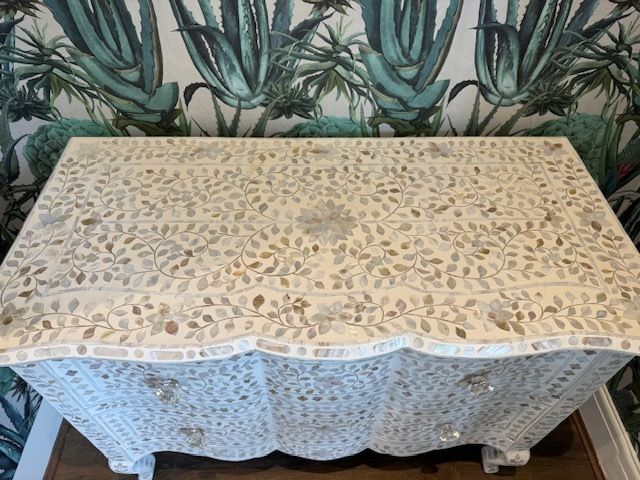 White Mother Of Pearl Chest Of Drawers photo furniture