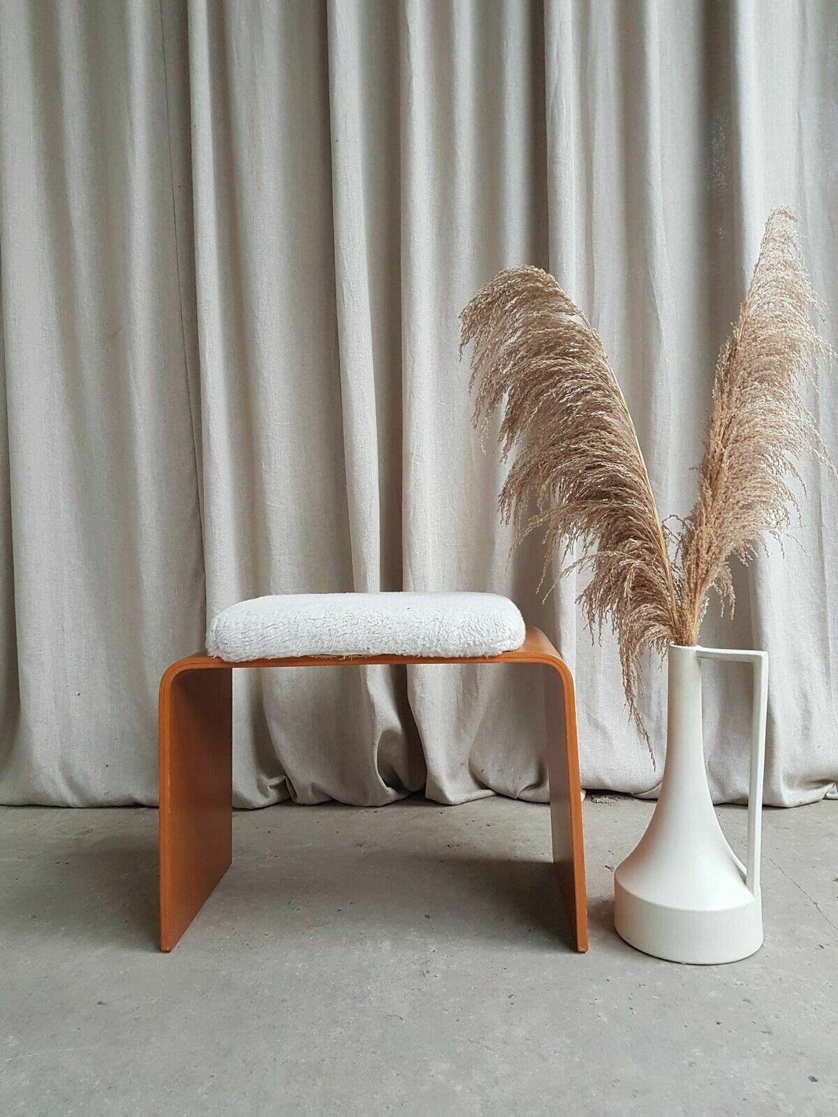 Vtg Mid Century Bentwood Footstool Stool Retro Danish Scandi Modernist R409 photo furniture