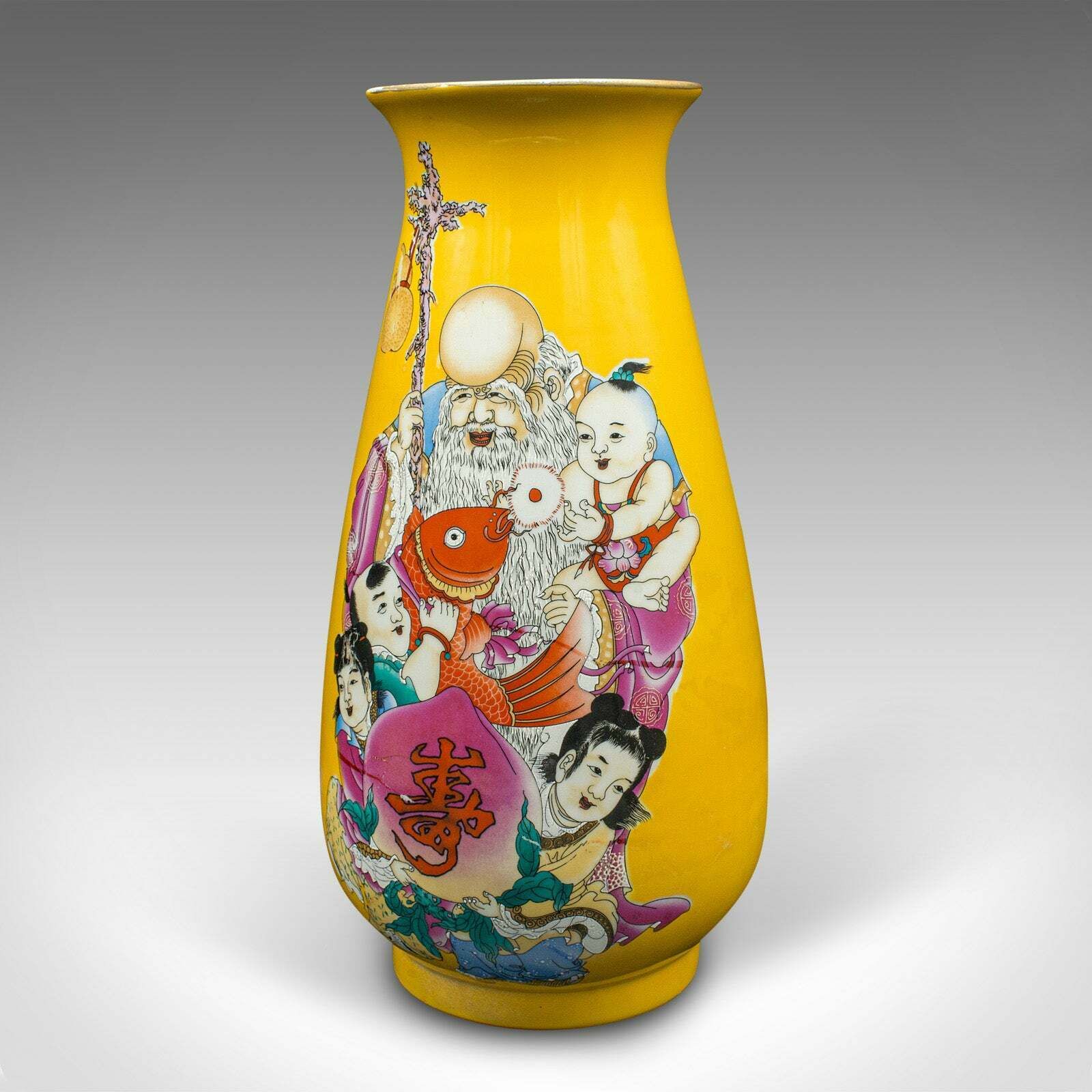 Pair Of Vintage Character Vases, Chinese, Ceramic, Baluster Urn, Art Deco, 1940 photo vinterior