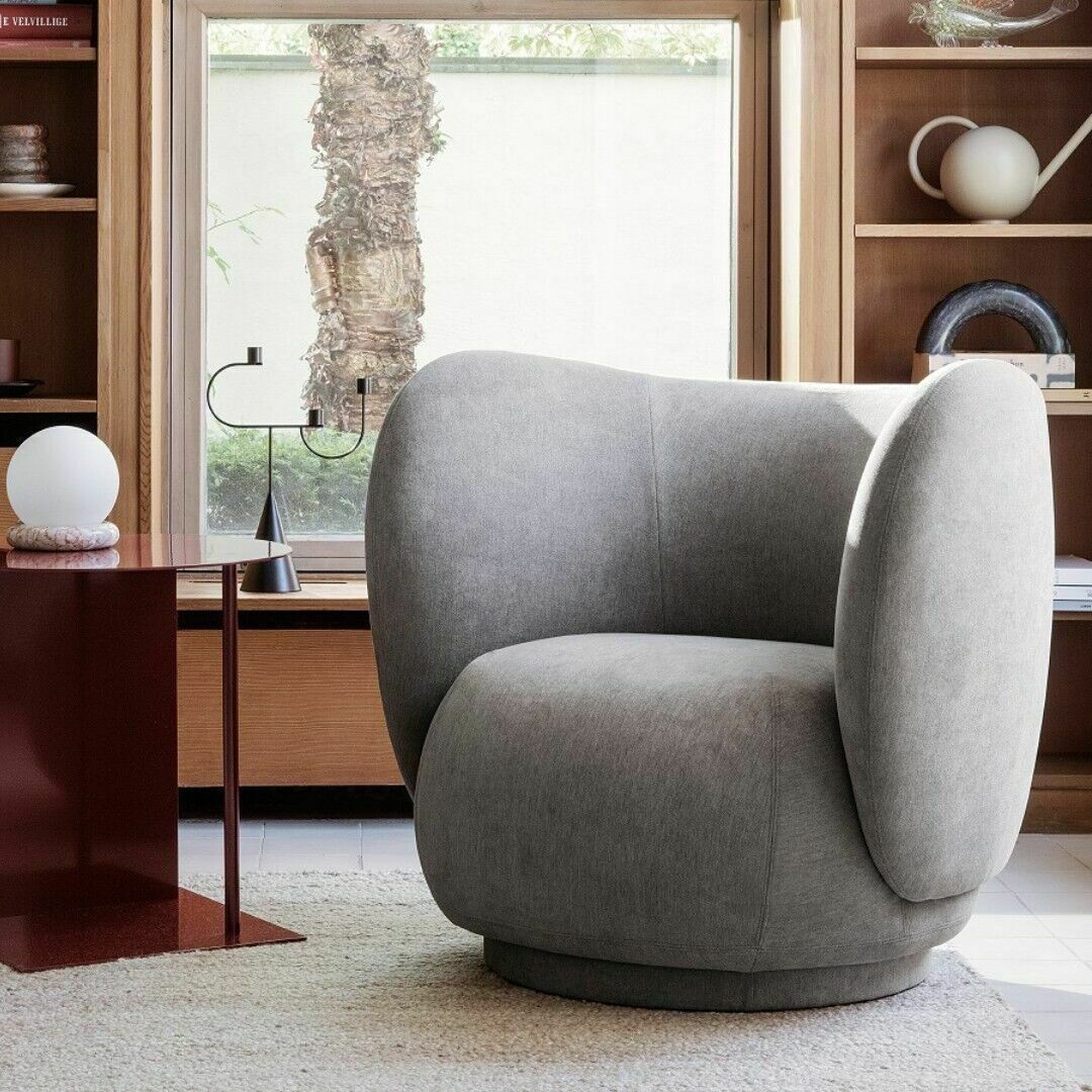 Ferm Living Rico Lounge Chair, Warm Grey. Brand New & Still Boxed.