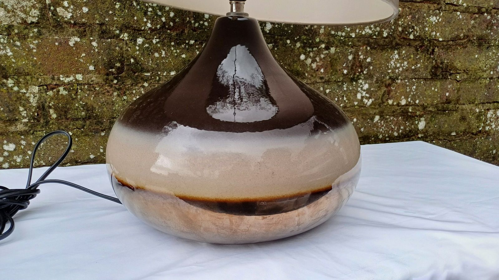 Statement Lamp And Shade   1990s Browns, Golds, Beiges   Maison Label photo 75.0
