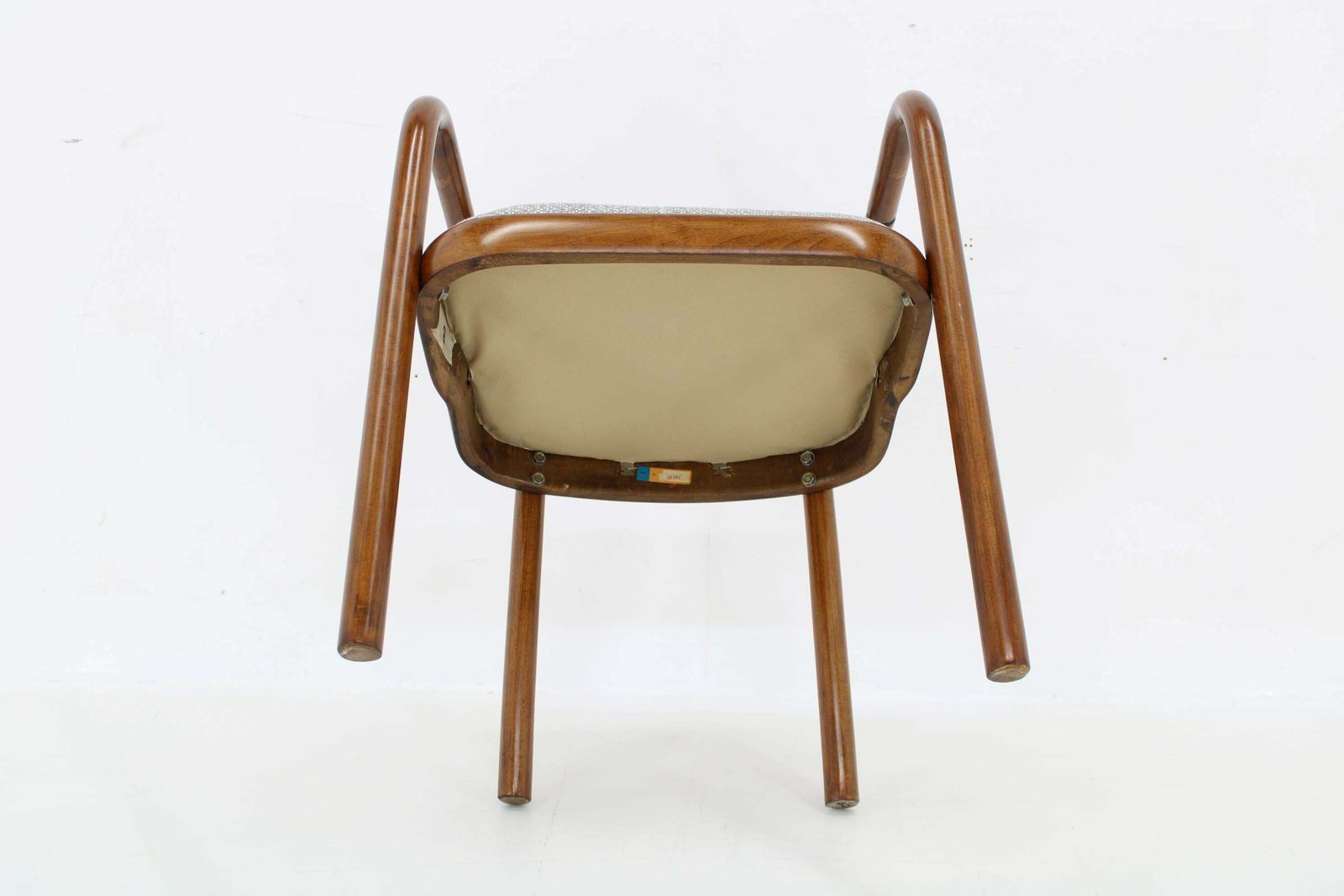 1970s Antonin Suman Chair By Ton In Zinc Fabric photo vintage