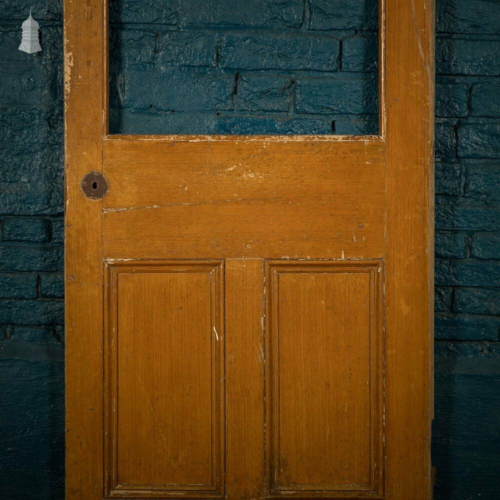Half Glazed Door, 3 Moulded Panel Pine photo for sale