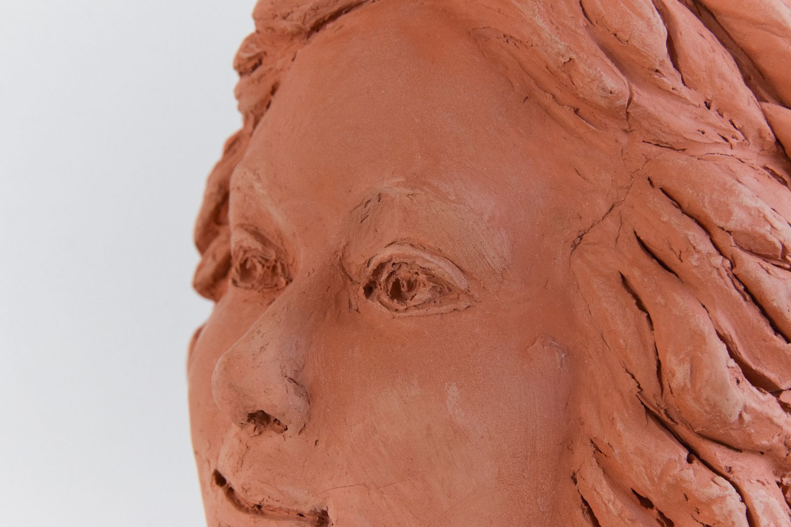 Mid 20th Century Original Terracotta Sculpture Bust Of A Female By Winifred Slater photo for sale