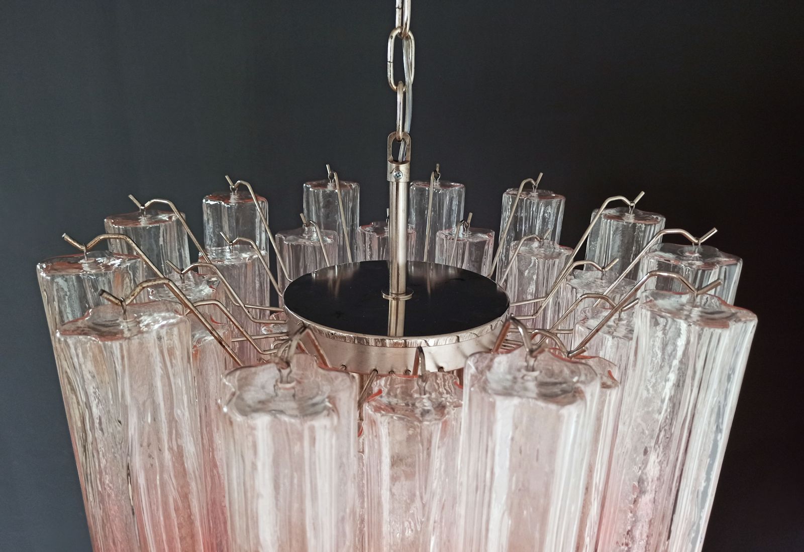 Fantastic Murano Glass Tube Chandelier   36 Shaded Pink Glass Tube photo 1030.0