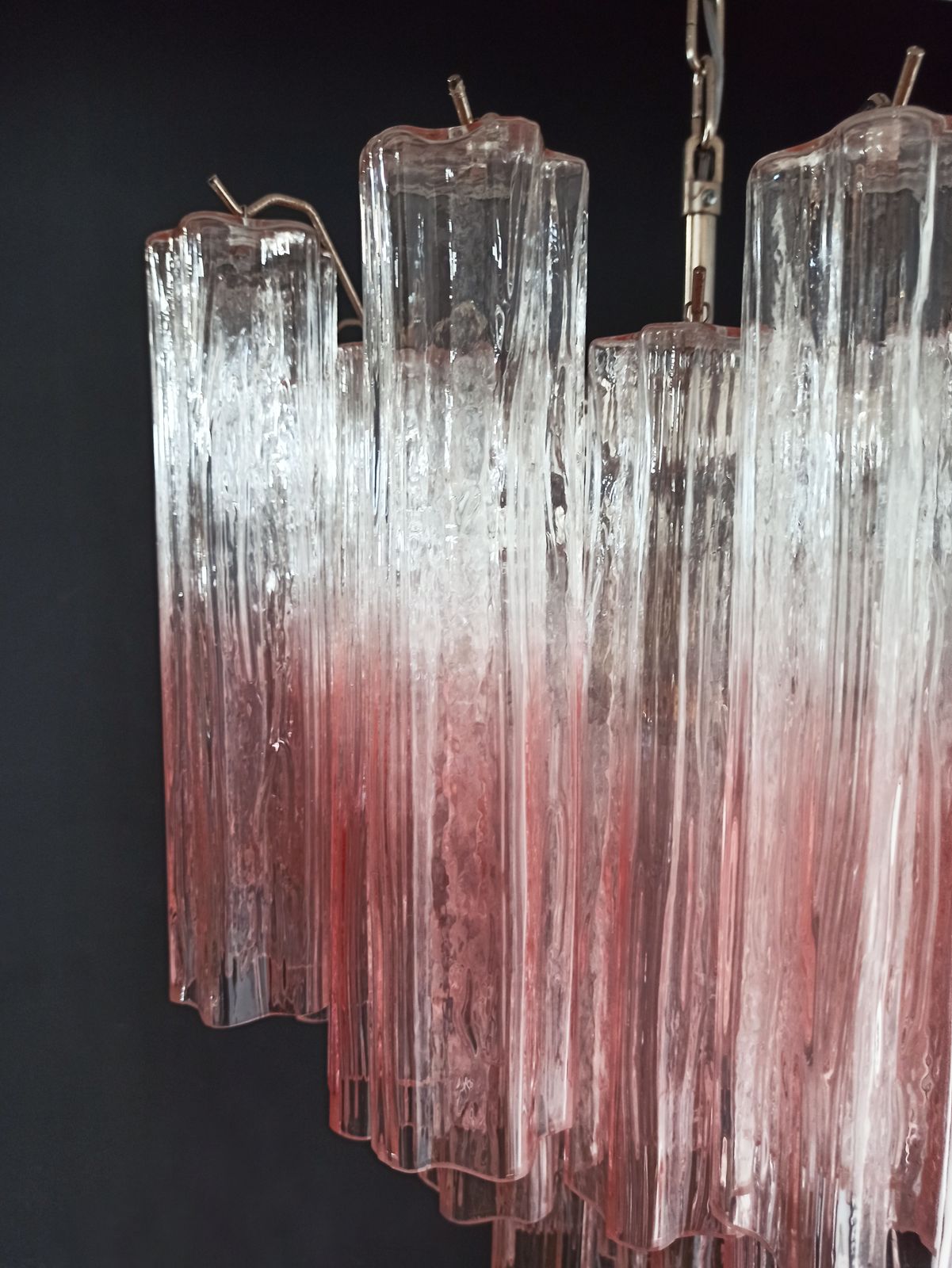 photo furniture Fantastic Murano Glass Tube Chandelier   36 Shaded Pink Glass Tube