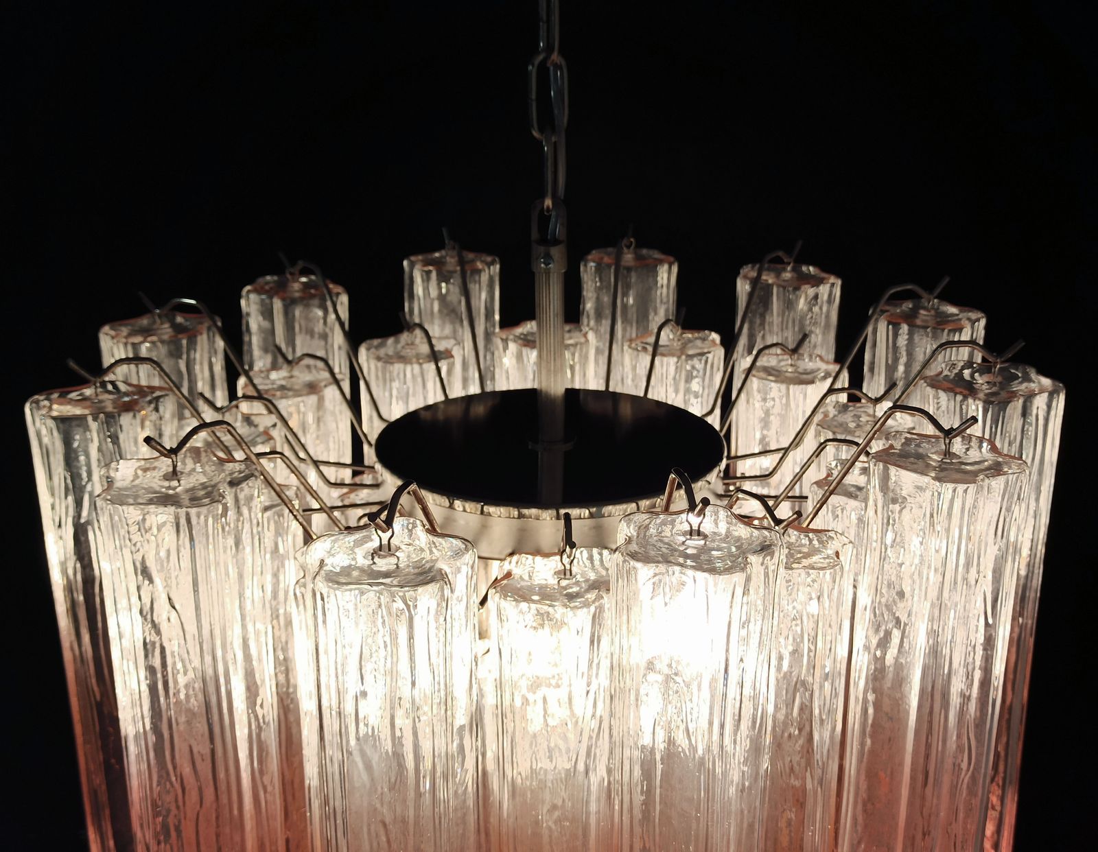 photo vinterior Fantastic Murano Glass Tube Chandelier   36 Shaded Pink Glass Tube