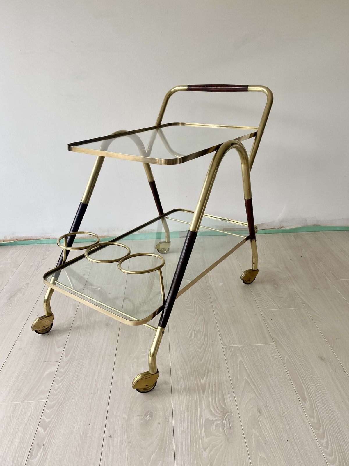 Mid Century Italian Cesare Lacca Brass Trolley photo furniture