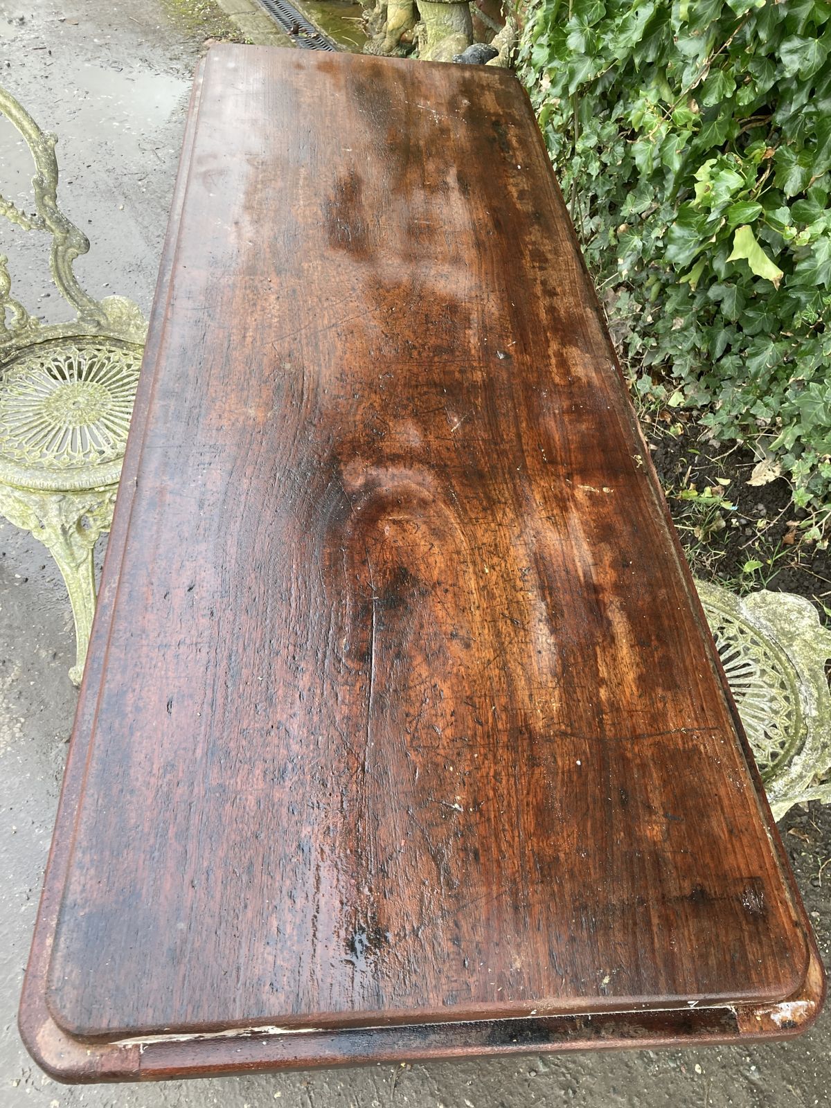Victorian Hardy Hirst Huddersfield Cast Iron Mahogany Top Garden Table photo 475.0