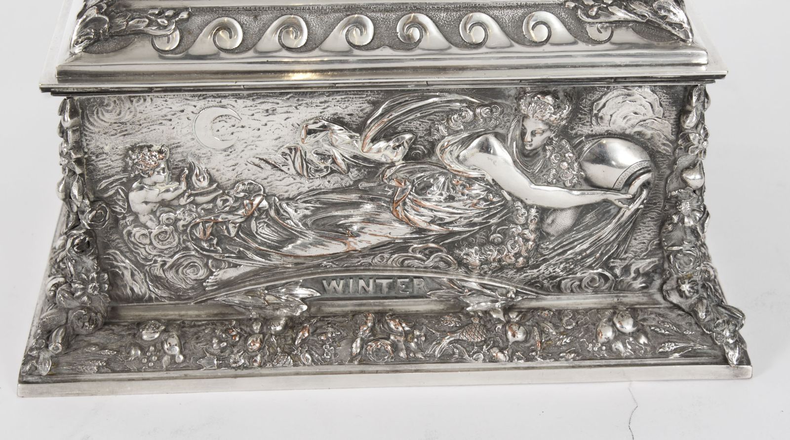 photo for sale Victorian Silver Plated Jewellery Casket Walker And Hall 19thc